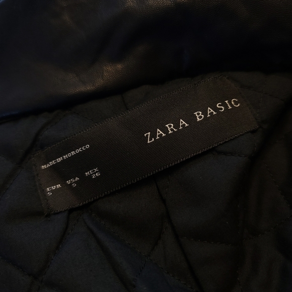 ZARA Asymmetrical Mixed Media Moto Jacket Sz S - Picture 3 of 10